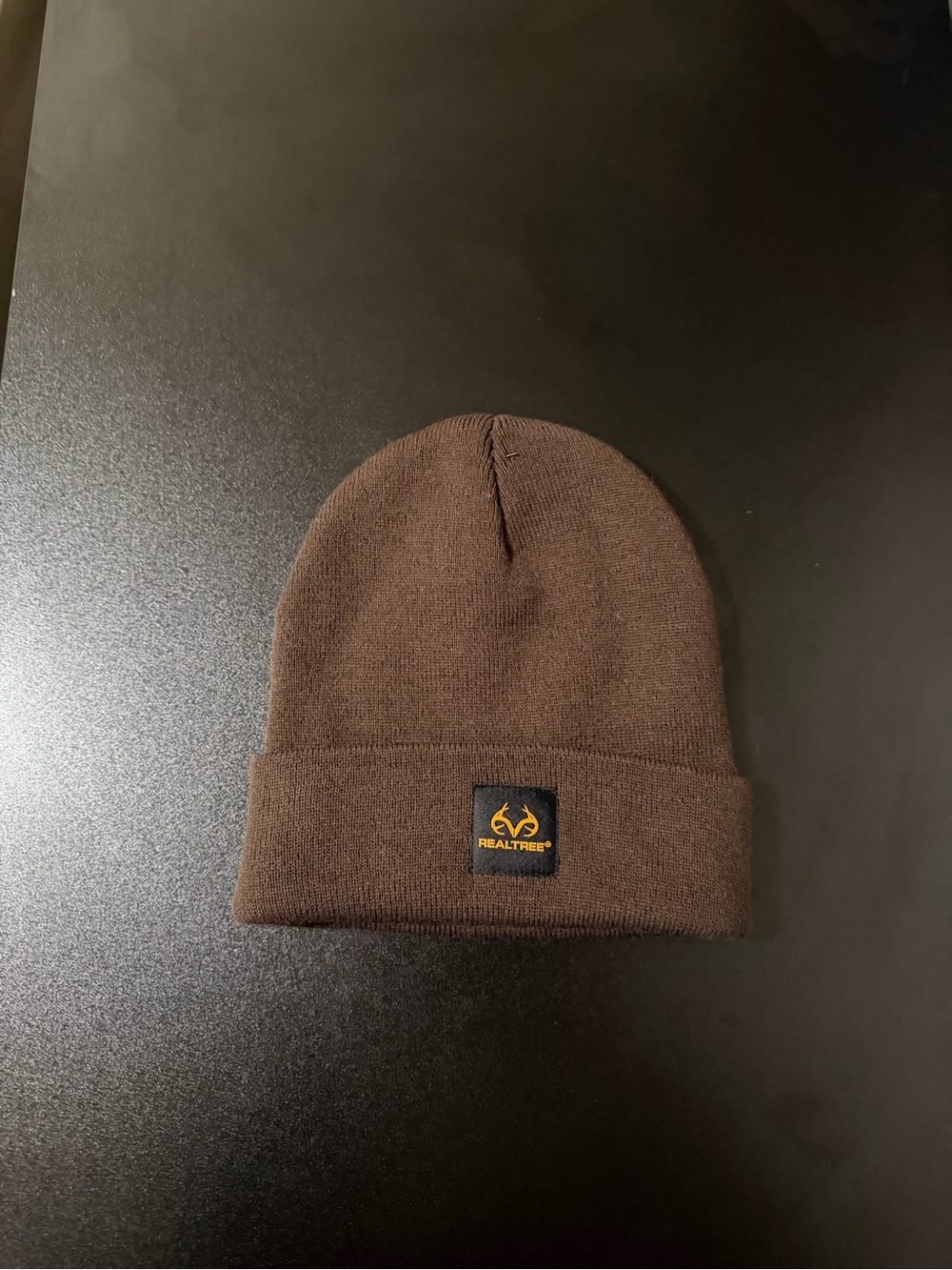 Realtree Brown Fold-Over Knit Cap with Logo